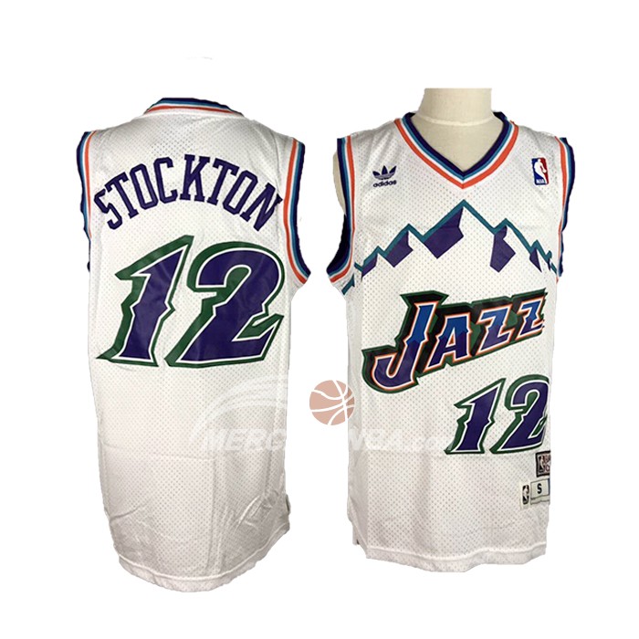 Maglia Utah Jazz John Stockton Retro Bianco